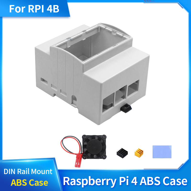 Pi 4 Case - Raspberry Pi 4 Casing ABS DIN