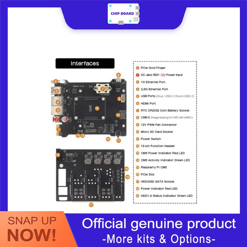 Geekworm XNAS1, Kotak Penyimpa - Raspberry Pi 4 ulasan dan harga